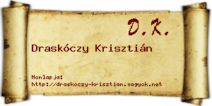Draskóczy Krisztián névjegykártya